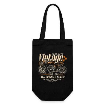 1975 Vintage Born Motorcycle Birthday Gift - Gift Bag for Bottles - black - Front