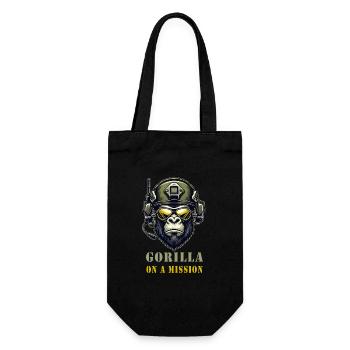 Gorille en mission / Militaire - Sac à bouteille - noir - Devant