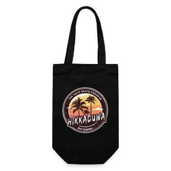 Hikkaduwa Beach Sri Lanka Palmen Design - Geschenkbeutel für Flaschen - Schwarz - Vorne