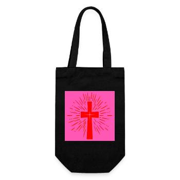 Croix chrétienne de l’église - Foi chrétienne - Sac à bouteille - noir - Devant