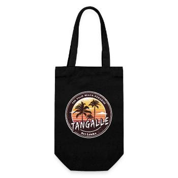 Tangalle Beach Sri Lanka Palmen Design - Geschenkbeutel für Flaschen - Schwarz - Vorne