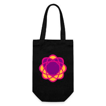 Herz Mandala Yoga Hochzeit Liebe Symbol lila pink - Geschenkbeutel für Flaschen - Schwarz - Vorne