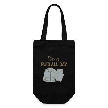 PJ'S All Day – Lazing around in your pyjamas - Gift Bag for Bottles - black - Front
