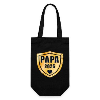 PAPA 2026 VATER BABY Auszeichnung - Geschenkbeutel für Flaschen - Schwarz - Vorne