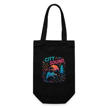 CITY SOUND - Geschenkbeutel für Flaschen - Schwarz - Vorne