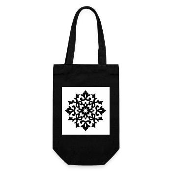 Detaillierte Schneeflocke mit Verzierung - Geschenkbeutel für Flaschen - Schwarz - Vorne