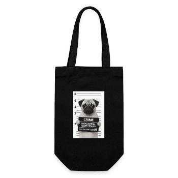 Criminal pug - Gift Bag for Bottles - black - Front