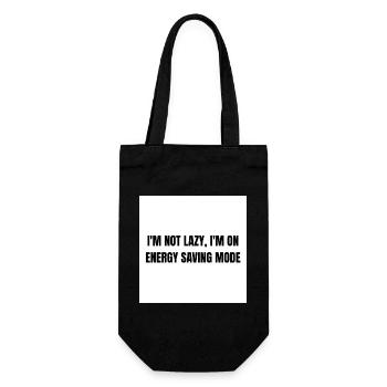 Energy-Saving Mode – Lazy Mode Activated - Gift Bag for Bottles - black - Front
