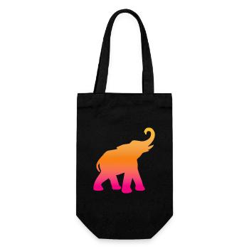 Elephant Course Yoga Colorful India Meditation - Gift Bag for Bottles - black - Front