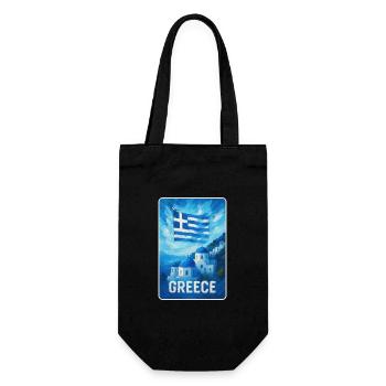 Grèce Santorin Drapeau - Sac à bouteille - noir - Devant