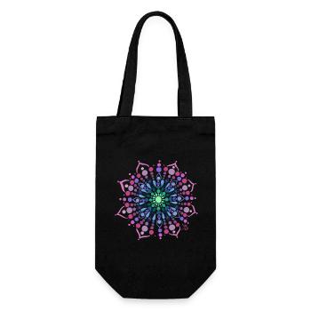 Mandala Liebe - Geschenkbeutel für Flaschen - Schwarz - Vorne