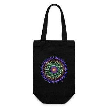 Mandala Energie - Geschenkbeutel für Flaschen - Schwarz - Vorne