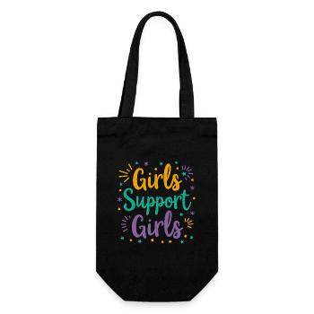 Girls Support Girls Statement Freundschaft - Geschenkbeutel für Flaschen - Schwarz - Vorne