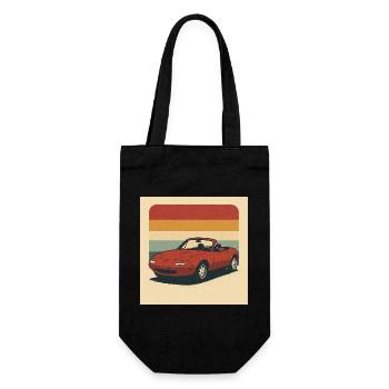 Retro Sportscar Illustration with Vintage Colors - Gift Bag for Bottles - black - Front