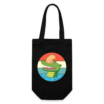 Capybara Capibara - Geschenkbeutel für Flaschen - Schwarz - Vorne