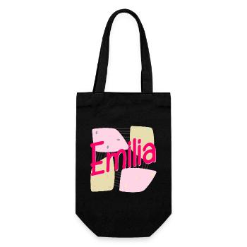NAME GIFT DAUGHTER GIRL EMILIA - Gift Bag for Bottles - black - Front