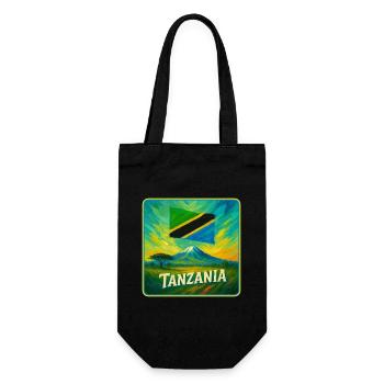 Tanzania Flag Design - Gift Bag for Bottles - black - Front