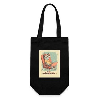 Code Cat – Der wahre Chef im Office - Geschenkbeutel für Flaschen - Schwarz - Vorne