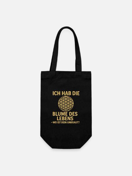 Blume des Lebens - Humor - Geschenkbeutel für Flaschen - Schwarz