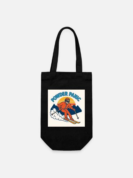 Powder Panic Retro Ski - Geschenkbeutel für Flaschen - Schwarz