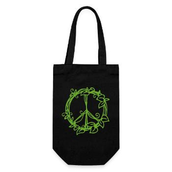 Conception de symbole de paix inspirée de la nature - Sac à bouteille - noir - Devant