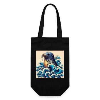 seal - Gift Bag for Bottles - black - Front
