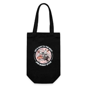 Retro Rockabilly Dancing Bunny Couple  - Gift Bag for Bottles - black - Front