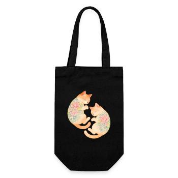Twin Inked Cats – Floating Serenity - Gift Bag for Bottles - black - Front