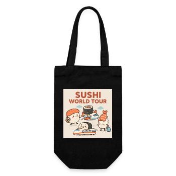 Sushi Voyage Illustration - Sac à bouteille - noir - Devant