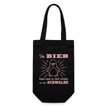 Bier Pinguin - Geschenkbeutel für Flaschen - Schwarz - Vorne