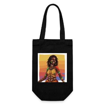 Cultural and Colorful Afro Africa Girl - Gift Bag for Bottles - black - Front