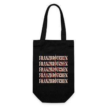 SCHRIFTZUG FRANZBRÖTCHEN GEBÄCK HAMBURG - Geschenkbeutel für Flaschen - Schwarz - Vorne
