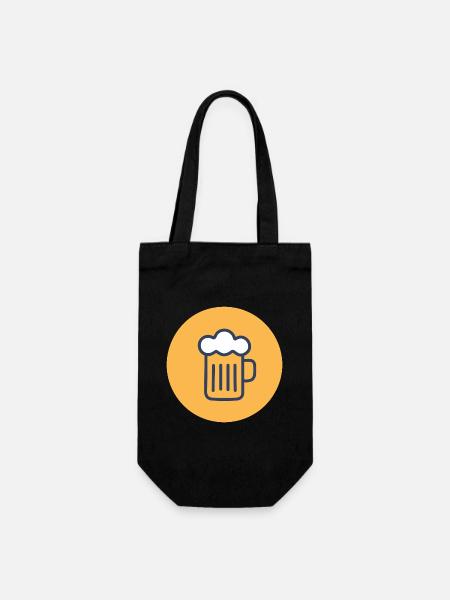 Bier Icon - Geschenkbeutel für Flaschen - Schwarz