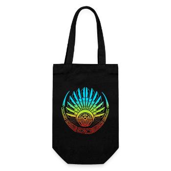 aztec Maya kalender Inka - Geschenkbeutel für Flaschen - Schwarz - Vorne