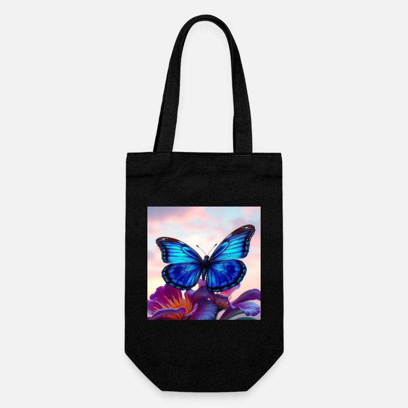 Schmetterling - Geschenkbeutel für Flaschen - Schwarz