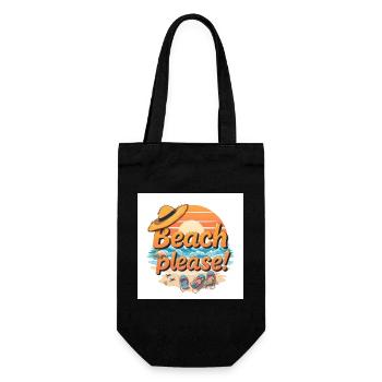 Strand Bitte Motiv - Geschenkbeutel für Flaschen - Schwarz - Vorne