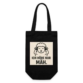 Ich Hör Nur Mäh Schaf Design - Geschenkbeutel für Flaschen - Schwarz - Vorne