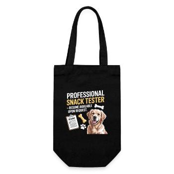 Dog Snack Tester Resume Available Joke  - Gift Bag for Bottles - black - Front