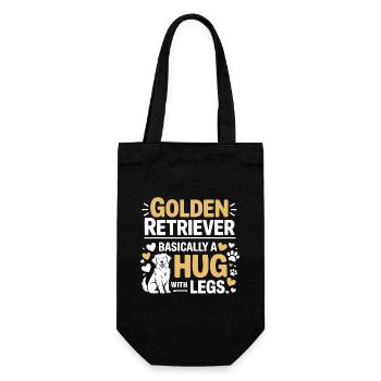 Lustiges Golden Retriever Hundedesign - Geschenkbeutel für Flaschen - Schwarz - Vorne