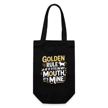 Lustiges Hundezitat Goldene Regel Design - Geschenkbeutel für Flaschen - Schwarz - Vorne