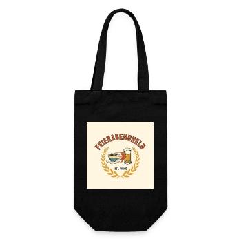 After-Work Hero Coffee Mug & Beer Glass Design - Gift Bag for Bottles - black - Front