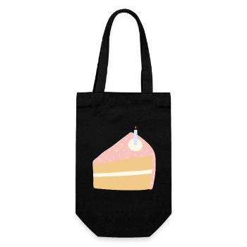 Festive Birthday Cake Illustration - Gift Bag for Bottles - black - Front