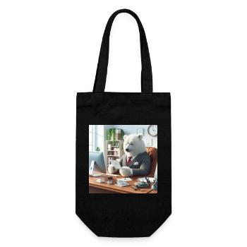 Bear in Chic Business Suit - Gift Bag for Bottles - black - Front