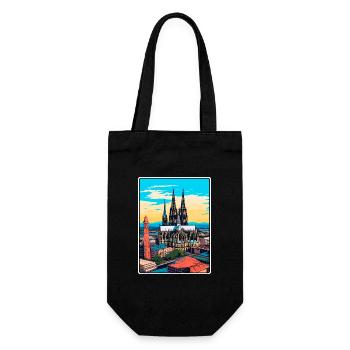 Cathédrale de Cologne, Allemagne, Affichage urbain de voyage - Sac à bouteille - noir - Devant