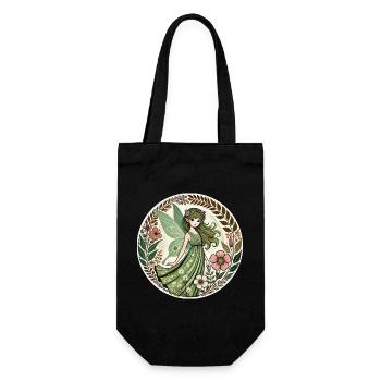 Verzauberte Waldfee Design - Geschenkbeutel für Flaschen - Schwarz - Vorne