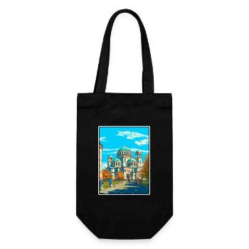 Affiche de voyage vintage à Sofia Bulgarie Paysage urbain WPA - Sac à bouteille - noir - Devant