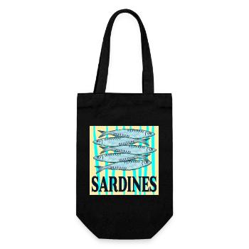 CANNED SARDINES FISH - Gift Bag for Bottles - black - Front
