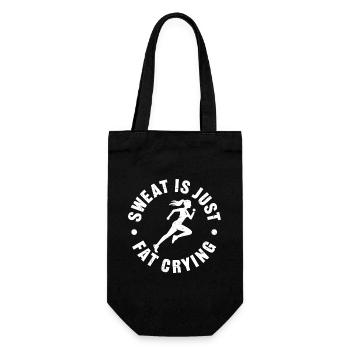 Sweat_is_just_fat_crying_V2 - Geschenkbeutel für Flaschen - Schwarz - Vorne