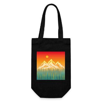 Mountain Nature Sunset - Gift Bag for Bottles - black - Front