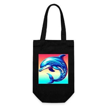 dolphin - Gift Bag for Bottles - black - Front